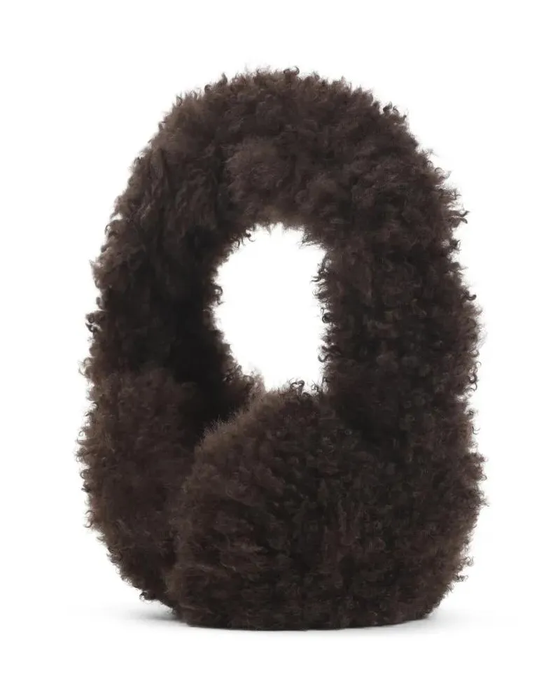 Yves Salomon Clutches Soft Curly Lamb Fur Earmuffs schwarz Schwarz