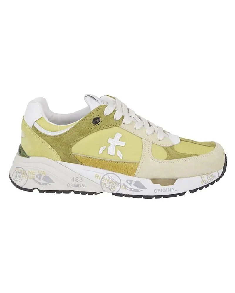 Premiata Low-Top Sneaker Nylon And Suede Sneakers With Cushioned Sole grün Grün