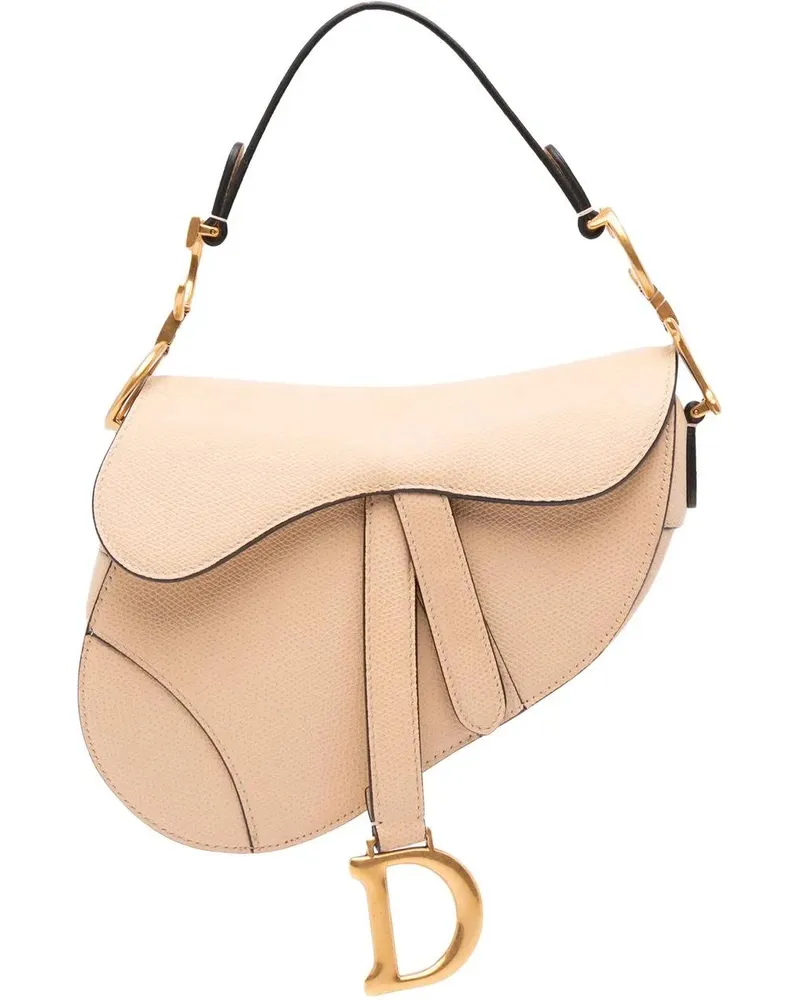 Dior Hobo Bags 2019 Mini Grained Calfskin Saddle braun Braun
