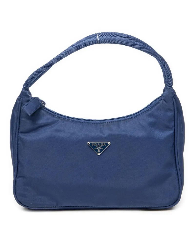 Prada Crossbody Bags Vintage Mini Zip Hobo blau Blau