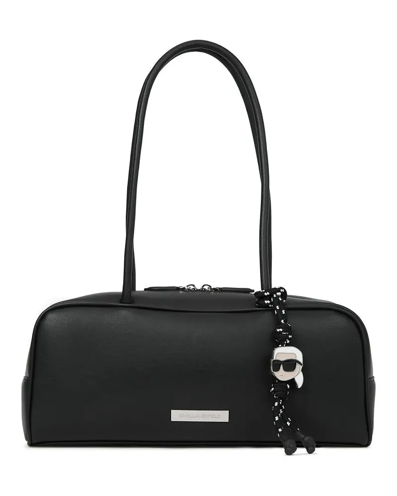 Karl Lagerfeld Hobo Bags Ikon Glatte rechteckige Tasche schwarz Schwarz