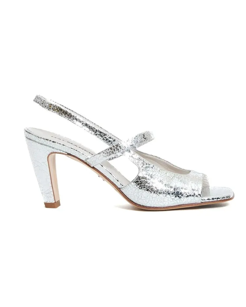 HALMANERA Sandalen Silver Crackle Sandal 80Mm Heel silberfarben Silber