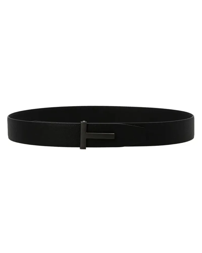 Tom Ford Gürtel 'T' Reversible Belt schwarz Schwarz