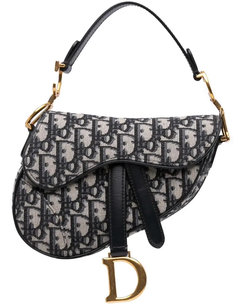 Dior Hobo Bags 2018 Mini Oblique Canvas Saddle Bag blau Blau
