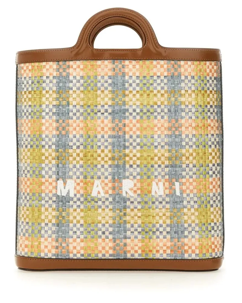 Marni Hobo Bags Woven Tropicalia Bag With Calf Leather Trim bunt Bunt