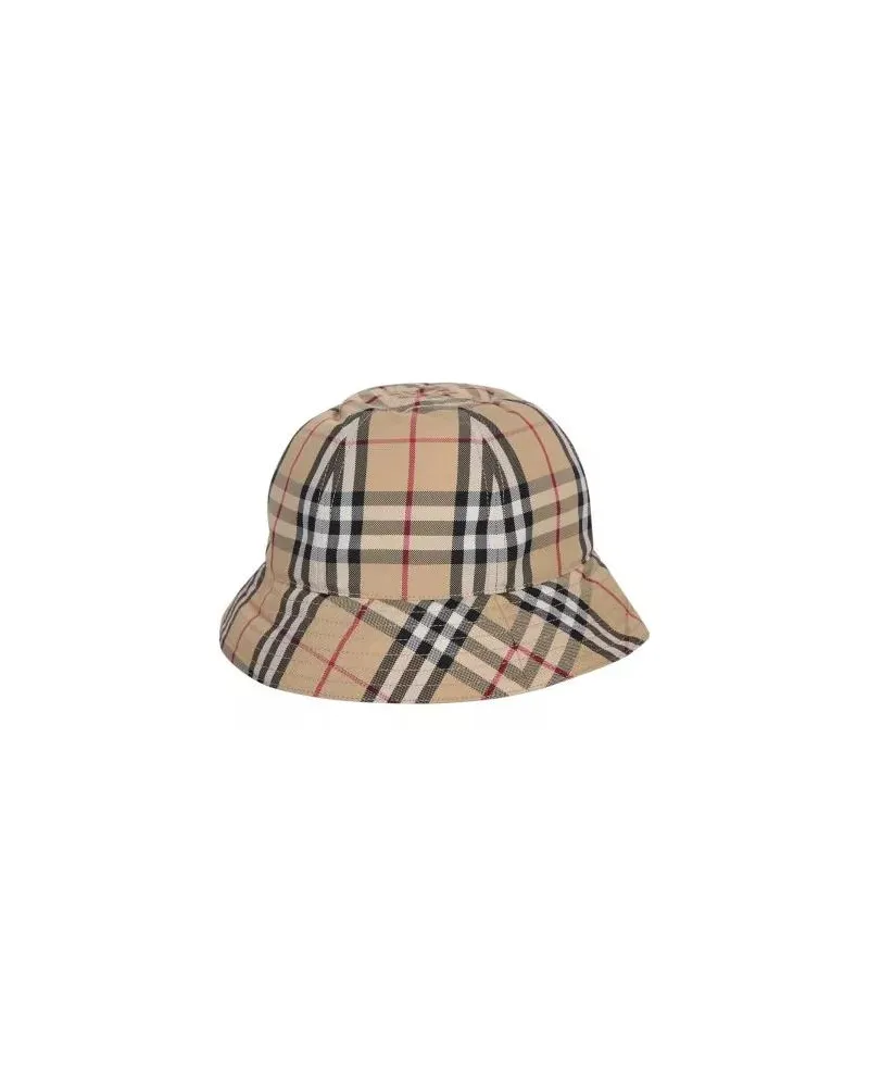 Burberry Caps & Mützen Beige Bucket Hats With House-Check Print braun Braun
