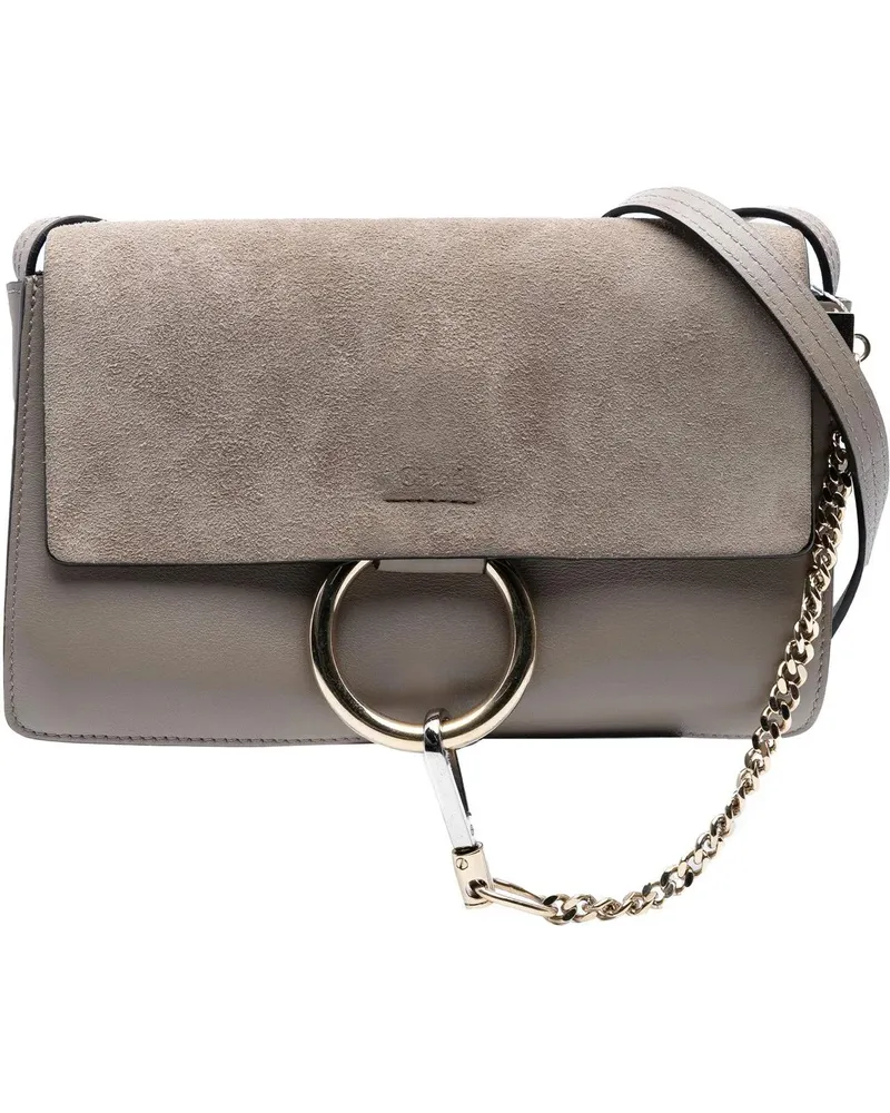 Chloé Hobo Bags Small Suede and Calfskin Faye Crossbody braun Braun