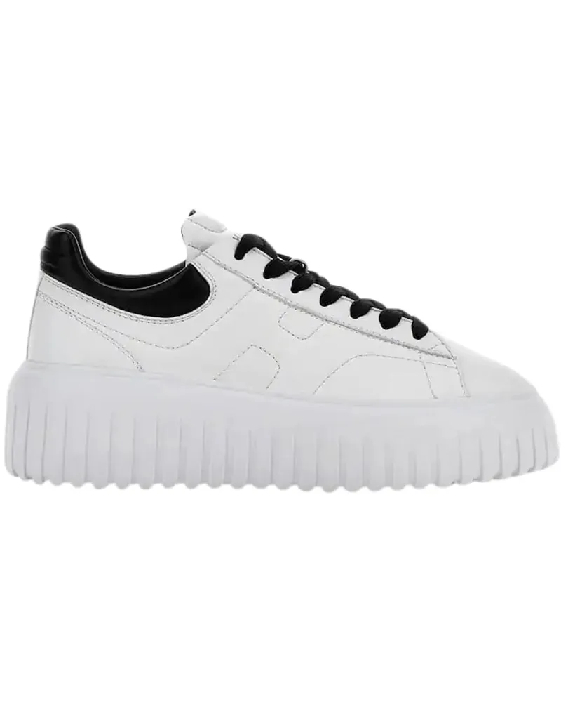 Hogan Low-Top Sneaker Flat Shoes D Bianco Nero schwarz Schwarz