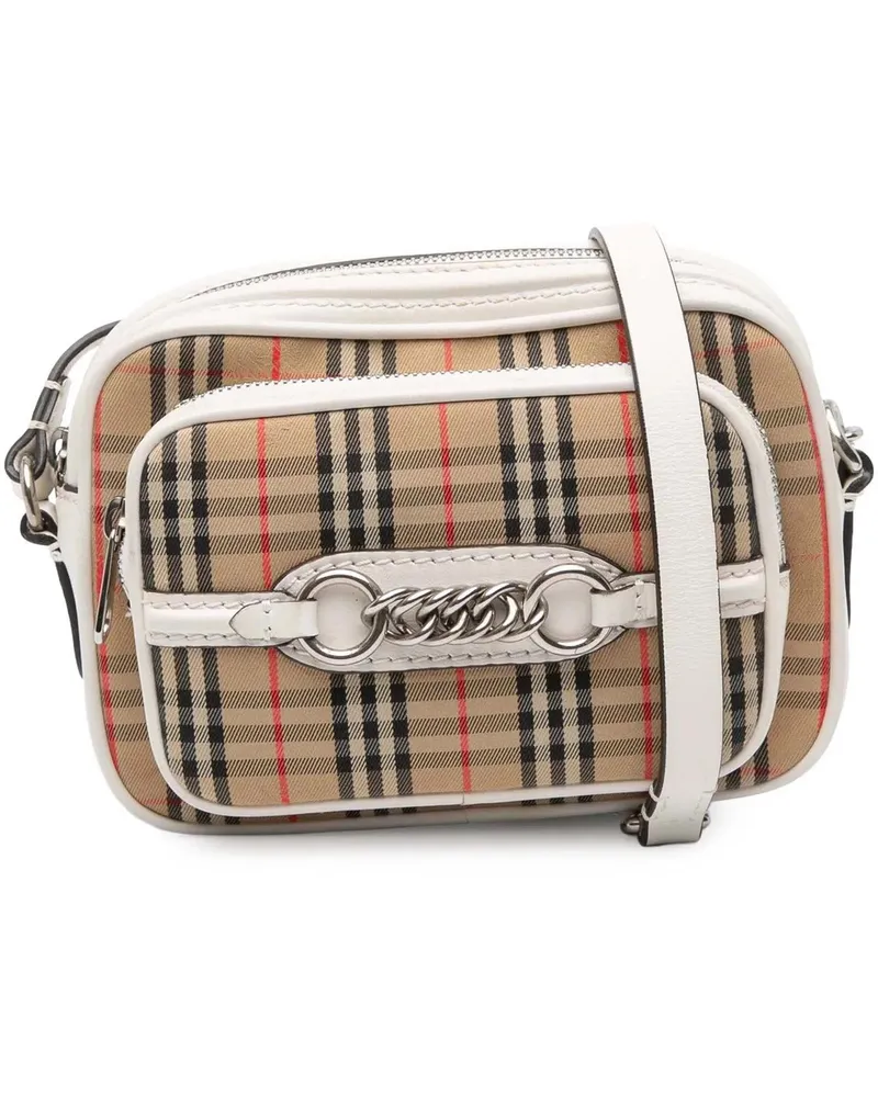 Burberry Hobo Bags Haymarket Check Canvas 1983 Link Crossbody braun Braun