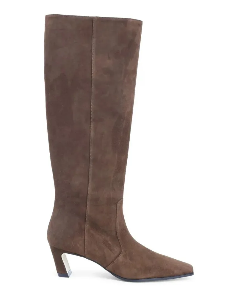 Stuart Weitzman Stiefel Mid-Height Suede Boots With Pointed Toe And Side Z braun Braun
