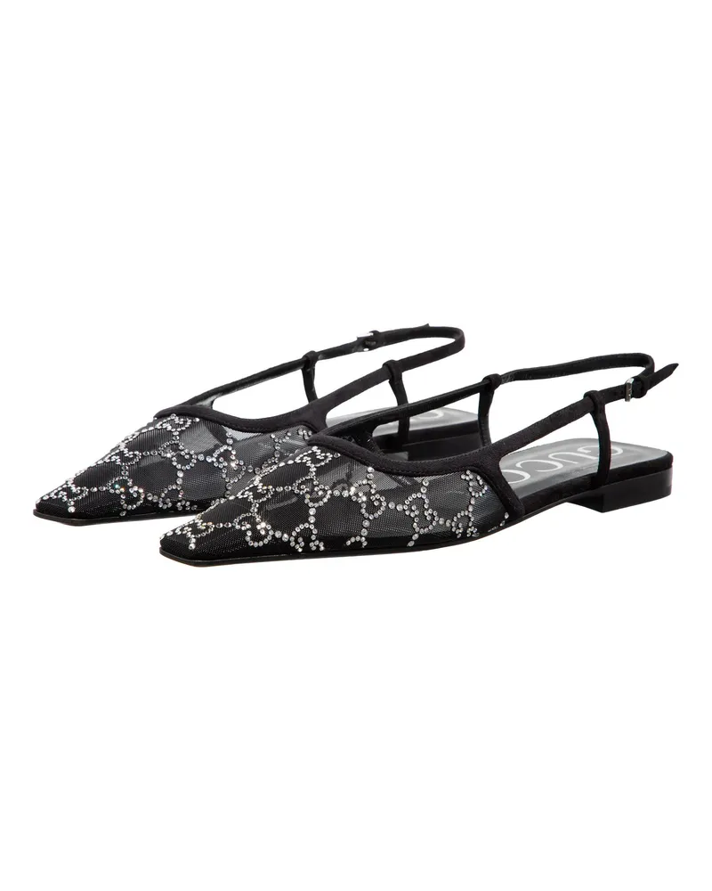 Gucci Sandalen GG Slingback Ballet Flats schwarz Schwarz