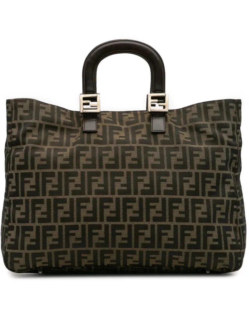 Fendi Shopper Large Zucca Canvas Twins Tote braun Braun