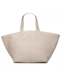 Mansur Gavriel Tote 'Tulipano' Ivory Calf Leather Bag Beige