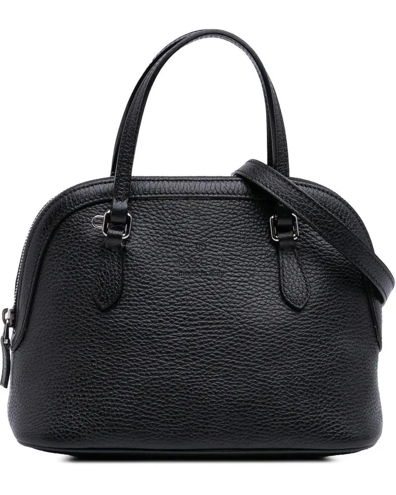 Gucci Hobo Bags Mini Leather Dome Satchel schwarz Schwarz