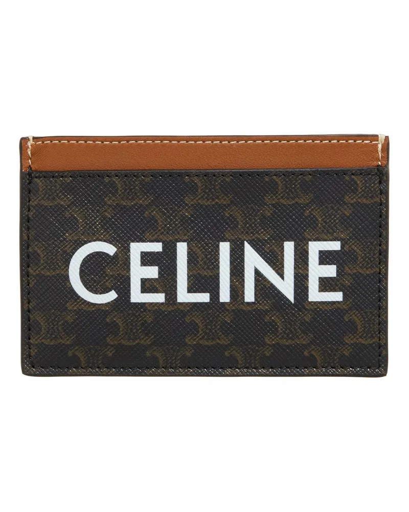 Celine Portemonnaie Card Holder Triomphe Canvas braun Braun