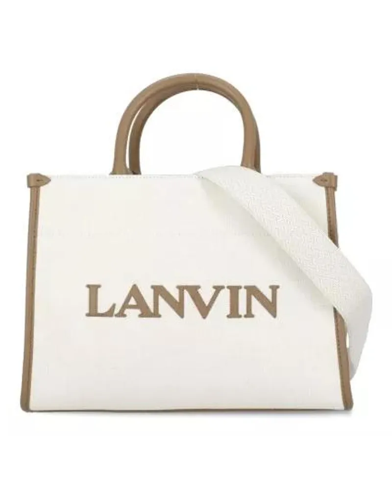 Lanvin Tote Cotton And Linen Shopping Bag Weiß