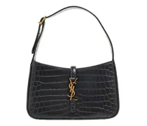 Hobo Bag Le 5 à 7 In Crocodile-Embossed Shiny Leather