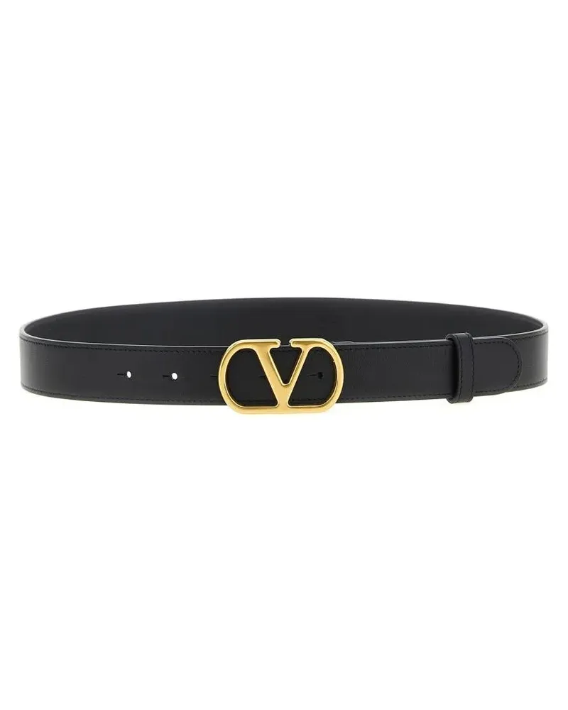 Valentino Garavani Gürtel Vlogo Belt 30 schwarz Schwarz