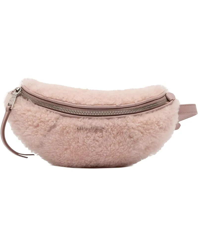 Miu Miu Bauchtaschen Shearling Convertible Belt Bag rosa Gold