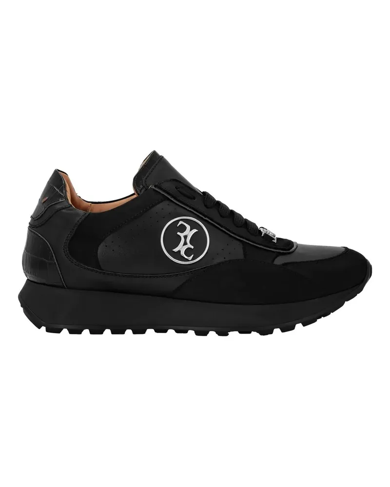 Billionaire Low-Top Sneaker Low-Top Turnschuhe Crocco Print schwarz Schwarz
