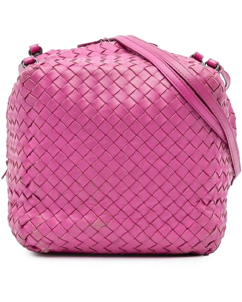 Bottega Veneta Hobo Bags 2011 Nappa Intrecciato Cube Crossbody rosa Gold