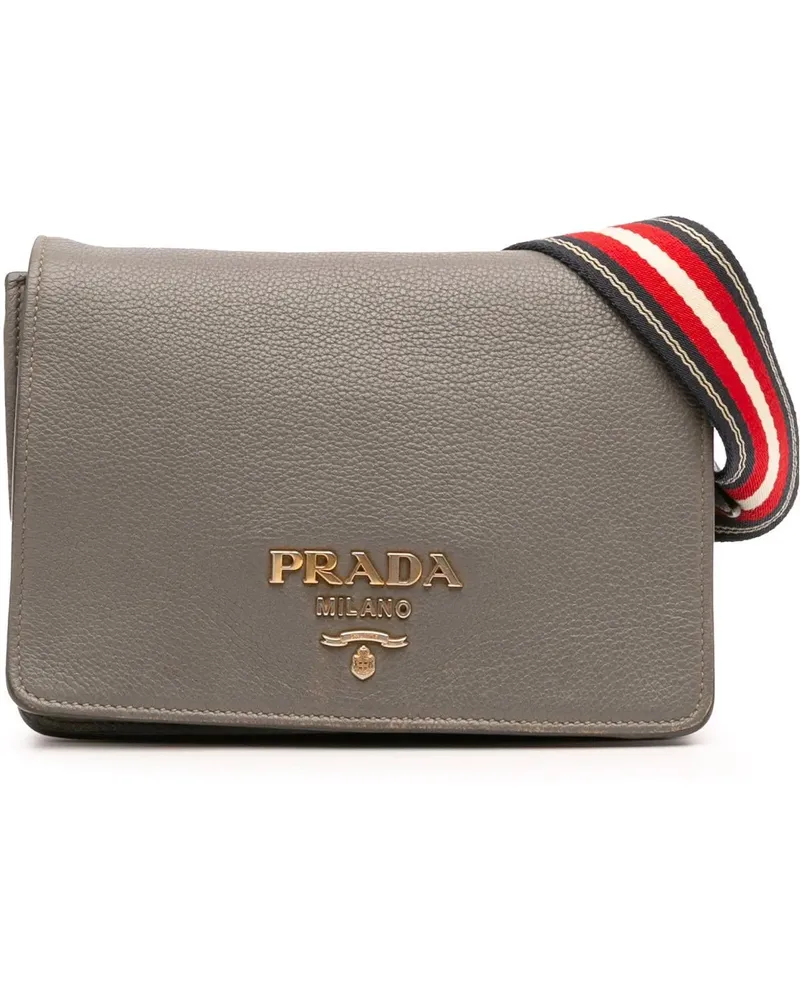 Prada Hobo Bags Vitello Daino Flap Crossbody braun Braun