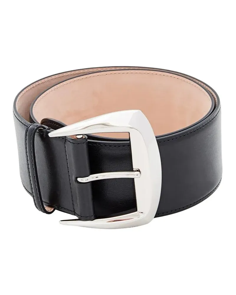 Alexander McQueen Gürtel Leather Belt With Buckle schwarz Schwarz