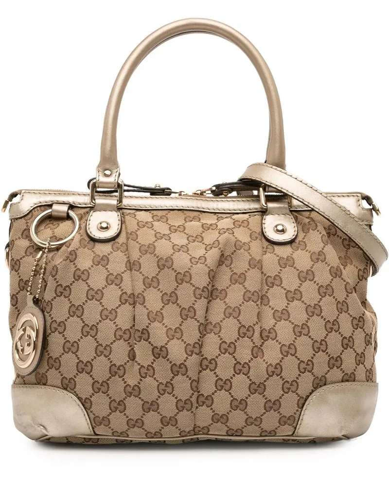 Gucci Hobo Bags GG Canvas Sukey Satchel braun Braun