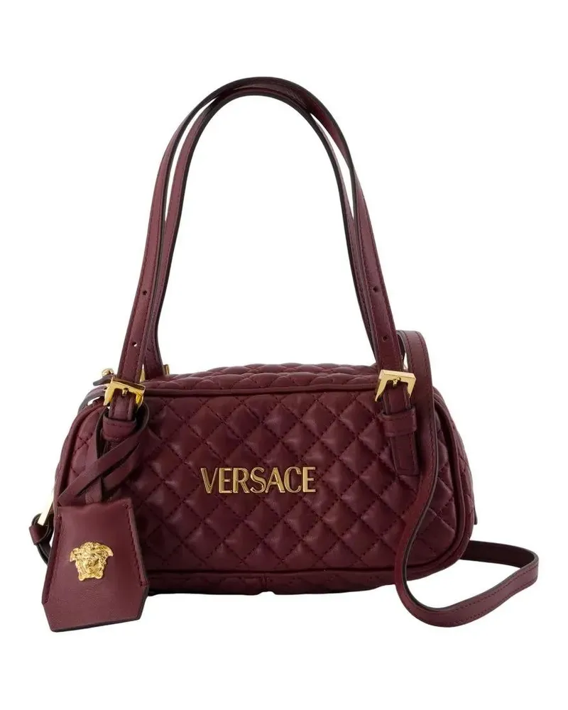 Versace Hobo Bags Mini Shoulder Bag - Leather - Burgundy schwarz Schwarz