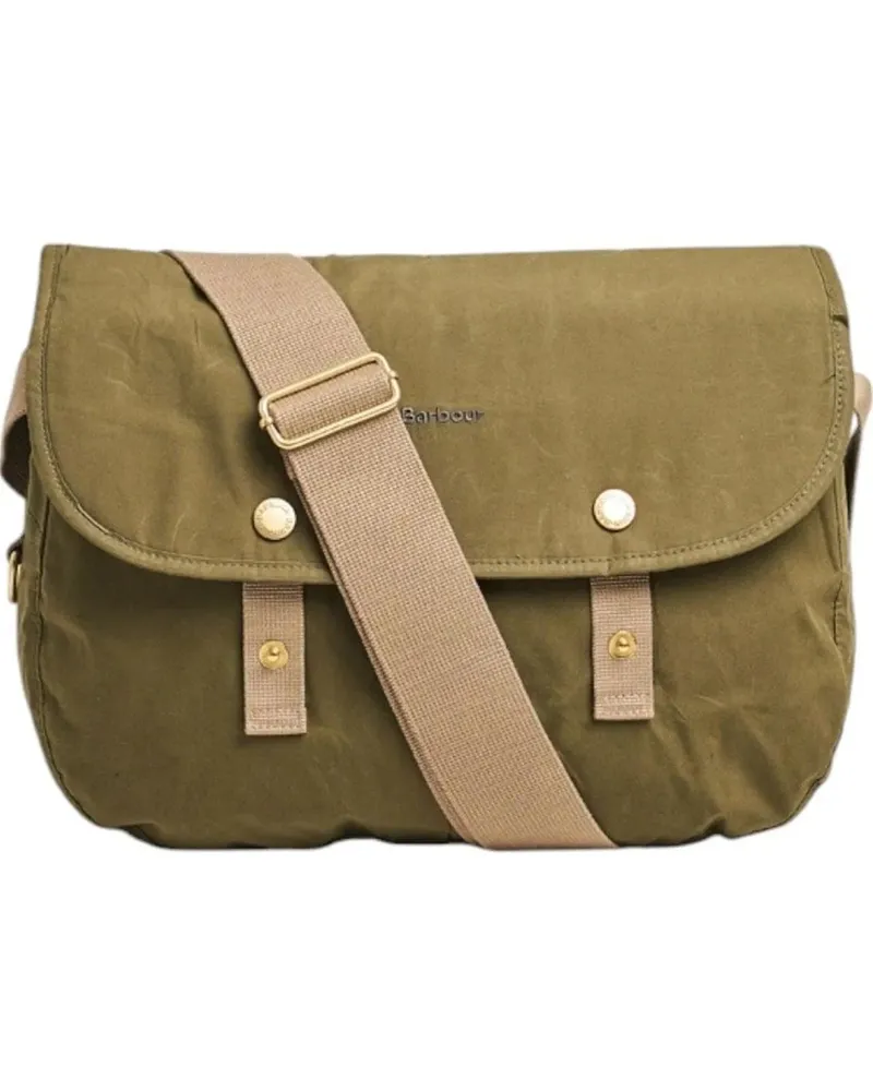 Barbour Rucksäcke Sac postier Transport toile vert interieur tartan grün Grün