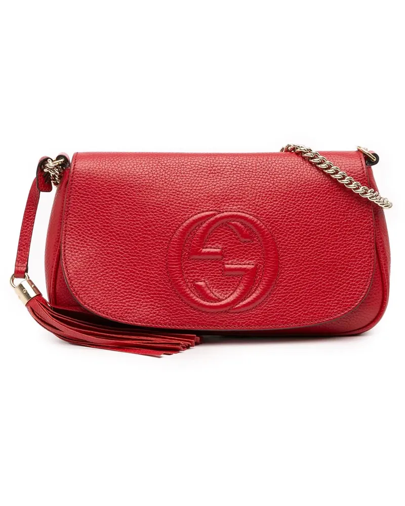 Gucci Hobo Bags Medium Leather Soho Chain Flap Crossbody rot Rot