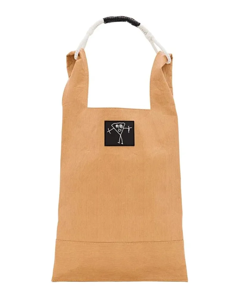 PLAN C Shopper & Totes Beige Braided Handle Leather Shopper Bag beige Beige