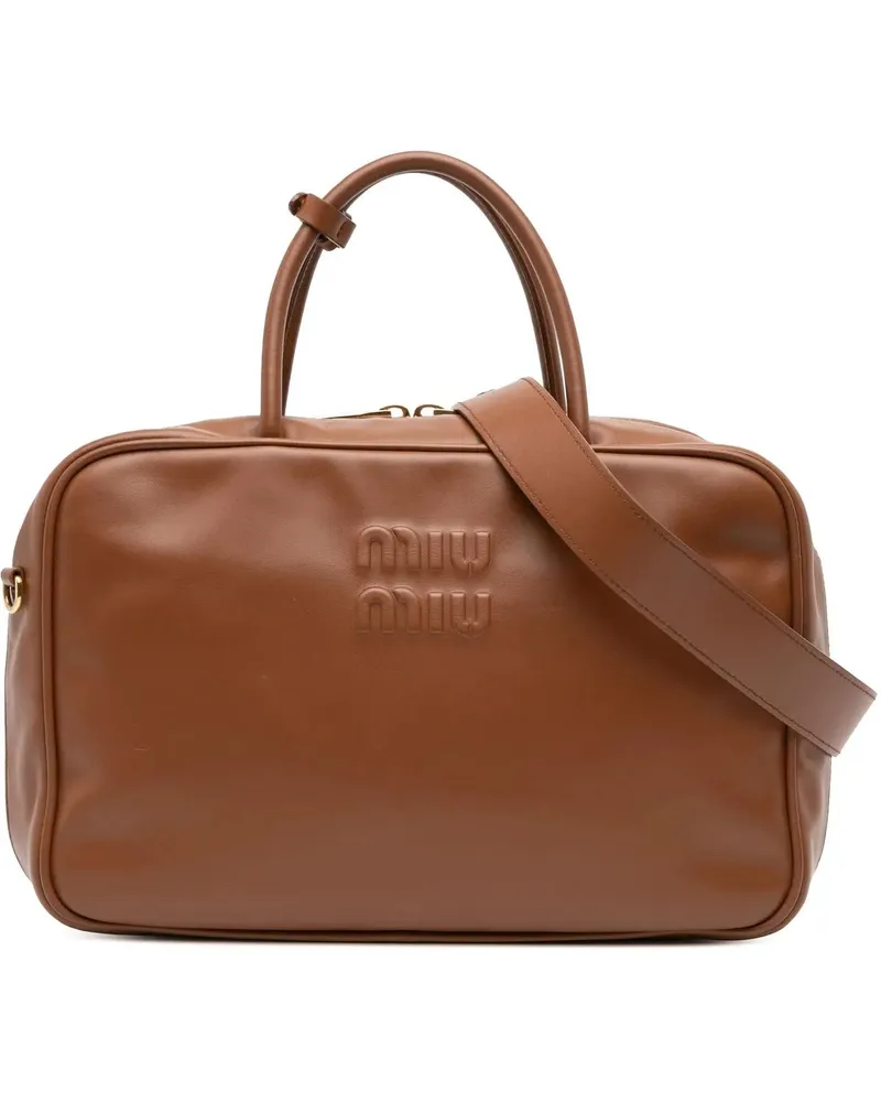 Miu Miu Hobo Bags Large Soft Calf Softy Beau Top Handle Bag braun Braun