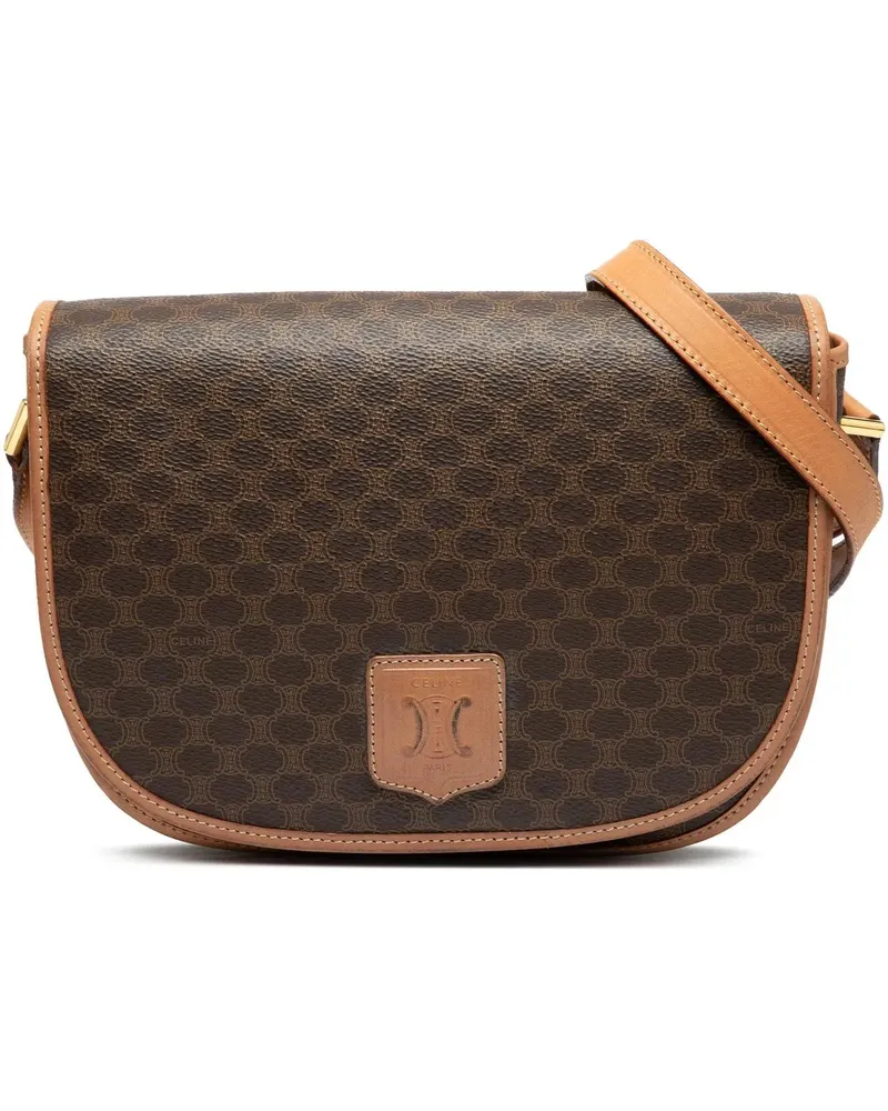 Celine Hobo Bags Macadam Coated Canvas Crossbody braun Braun