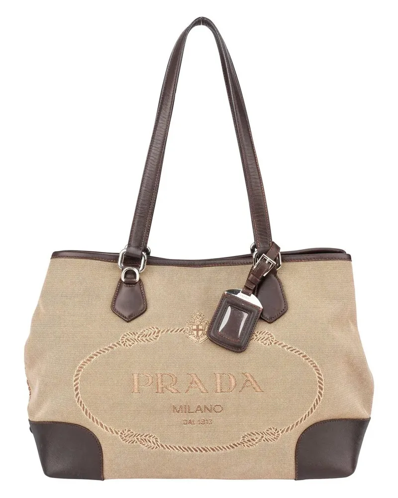 Prada Crossbody Bags  Jacquard Triangle Shoulder Bag braun Braun