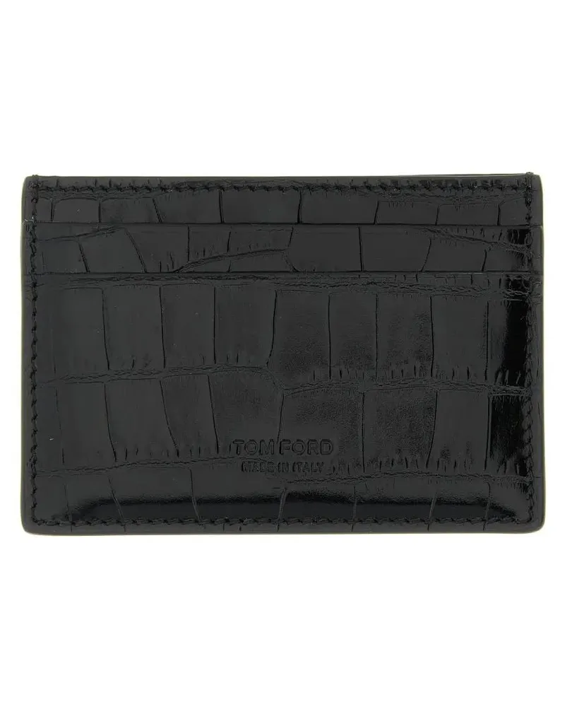 Tom Ford Portemonnaies Exotic Line' Card Holder schwarz Schwarz