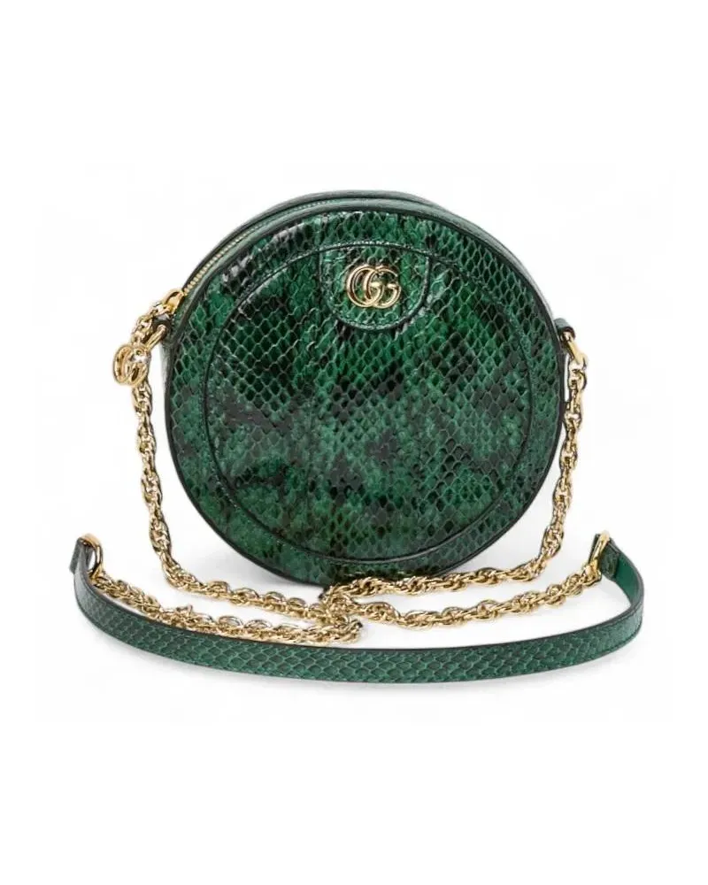 Gucci Hobo Bags Round Gg Marmont Green Python grün Grün