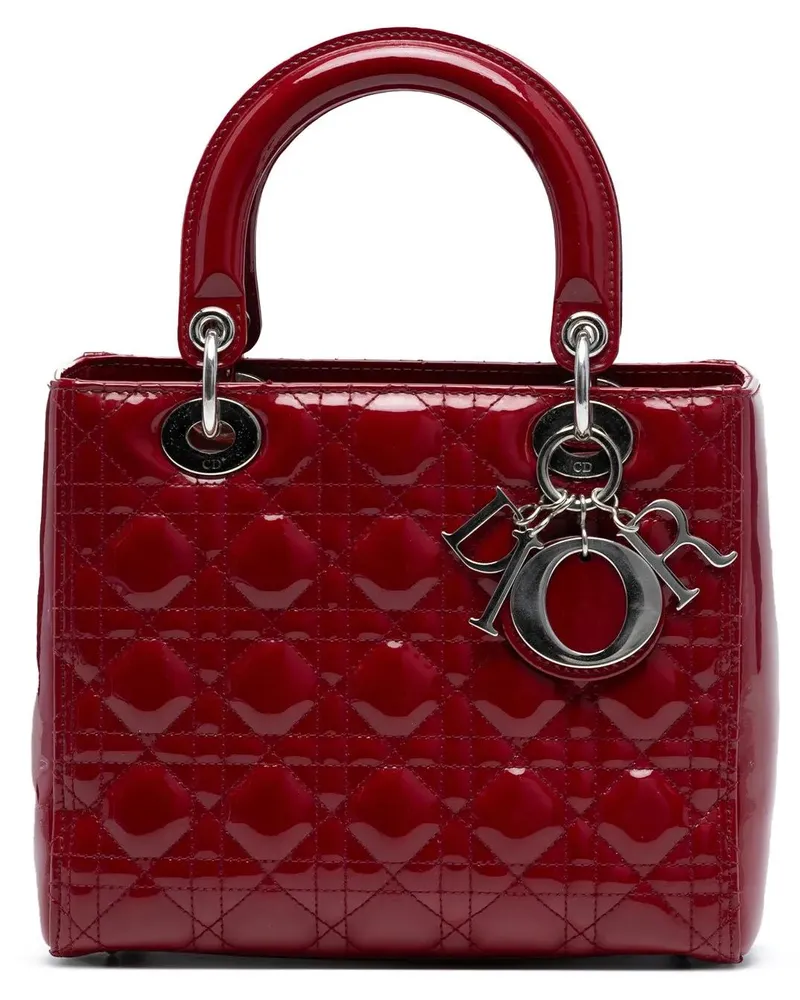 Dior Hobo Bags Medium Patent Cannage Lady Dior rot Rot