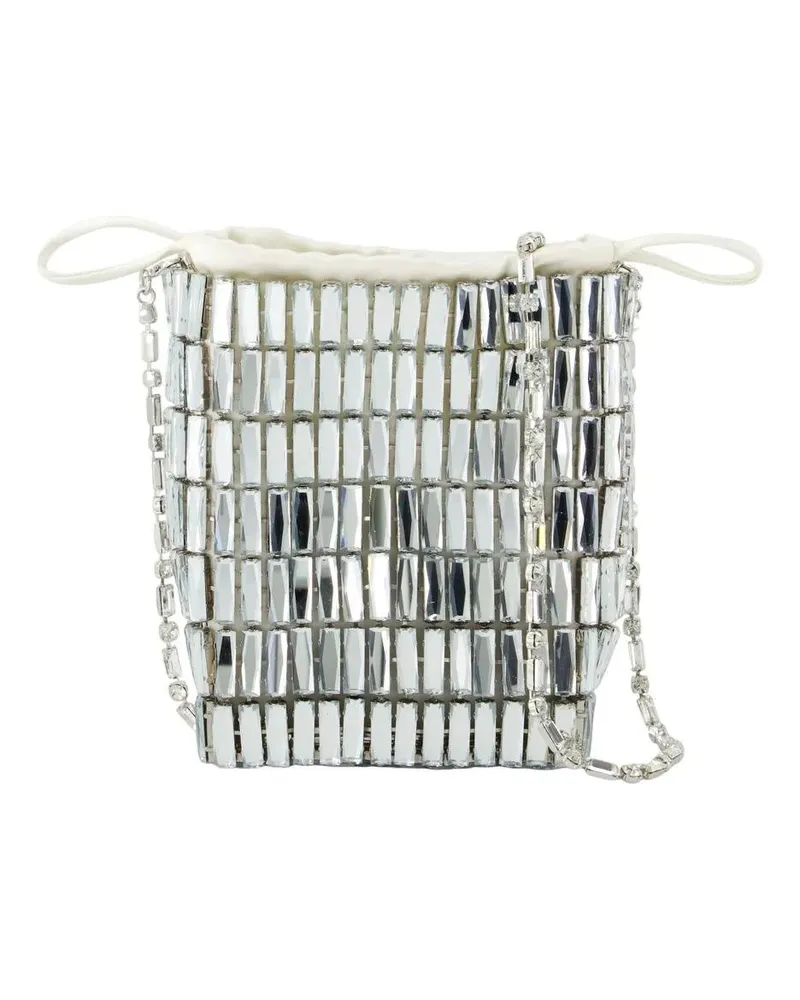 Self-Portrait Hobo Bags Crystal Mini Crossbody - Metal - Silver weiß Weiß