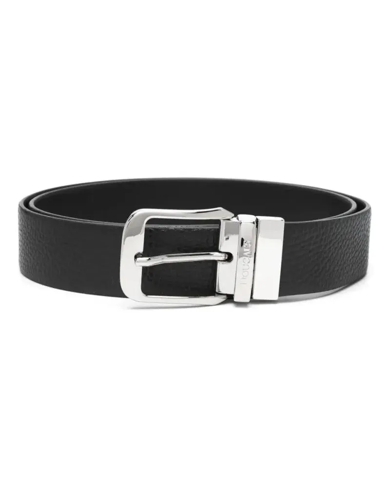 Doucal´s Gürtel Textured Leather Belt With Polished Metal Buckle schwarz Schwarz