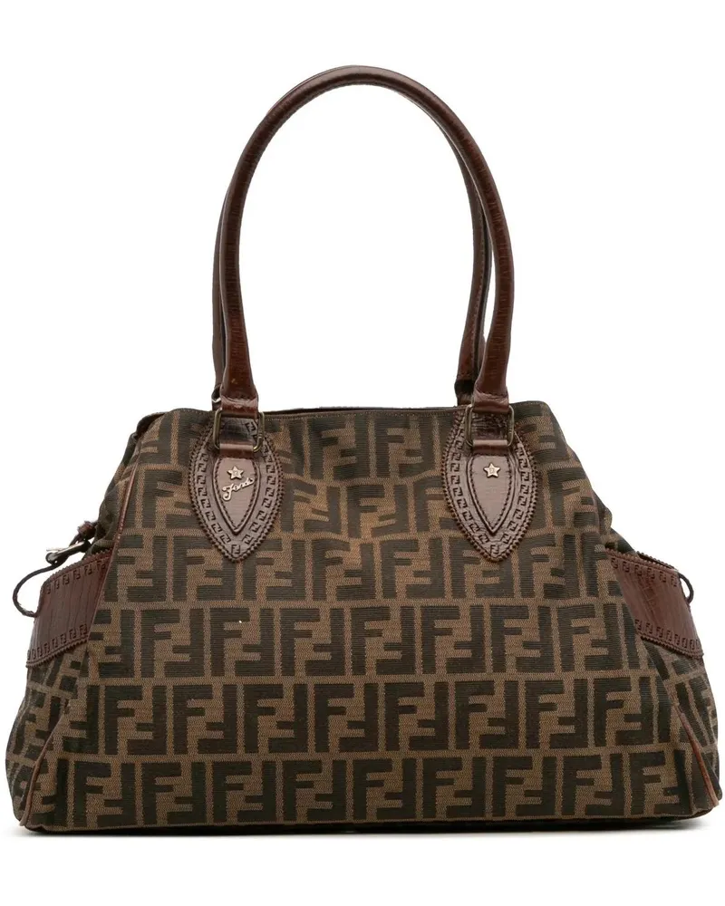 Fendi Crossbody Bags Zucca Canvas Etniko Handbag braun Braun