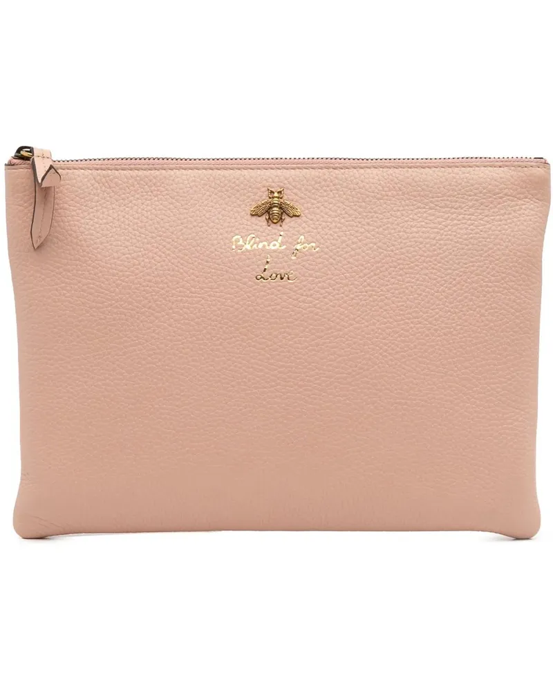 Gucci Clutches Leather Blind For Love Clutch rosa Gold