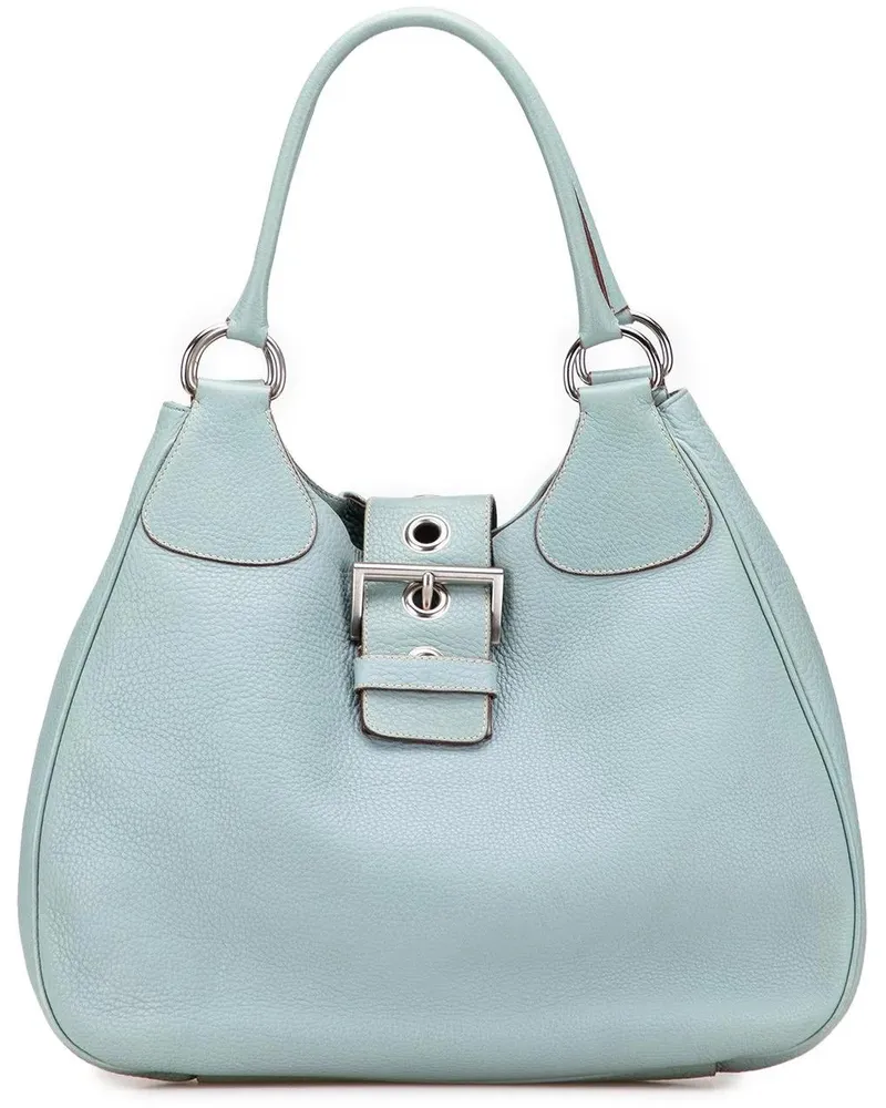Prada Hobo Bags Vitello Daino Shoulder Bag blau Blau