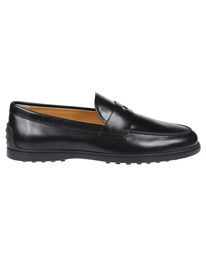 TOD'S Loafer Penny Slot Leather Moccasins With Signature Gommin schwarz Schwarz