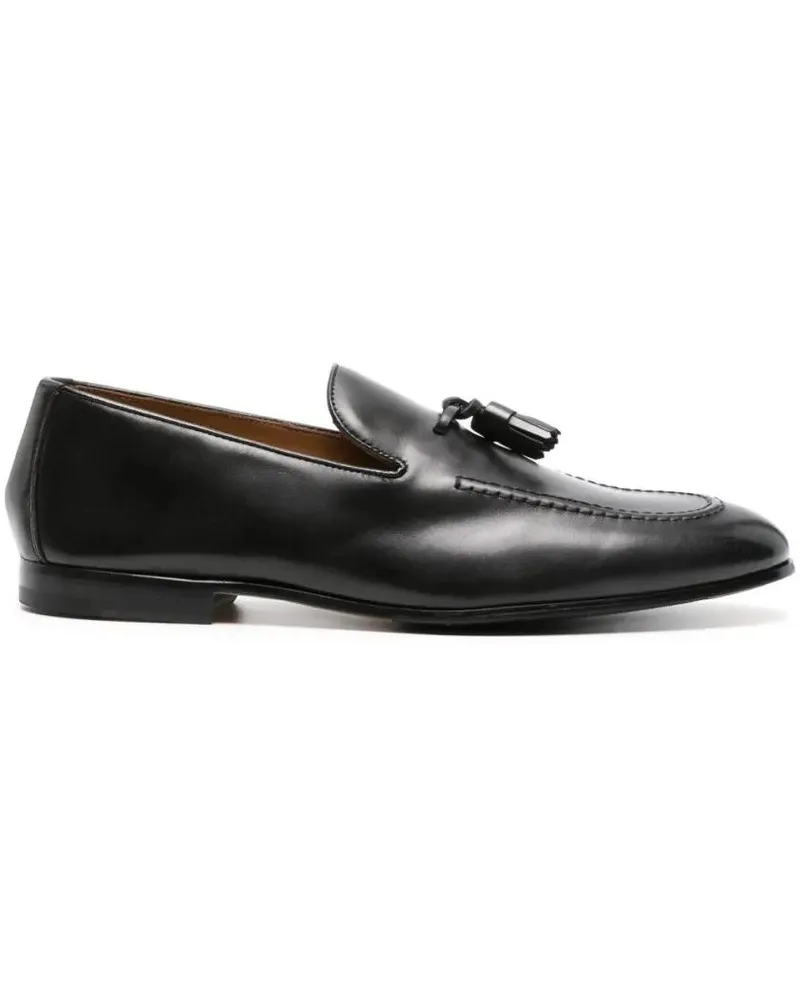 Doucal´s Loafer Brown Leather Tassel Loafers With Decorative Detai schwarz Schwarz