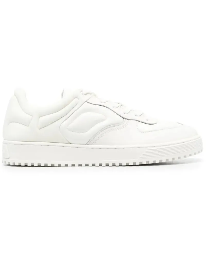 Emporio Armani Low-Top Sneaker White Trainers With Cow Leather Construction weiß Weiß