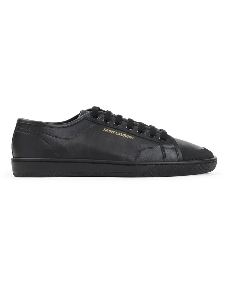 Saint Laurent Low-Top Sneaker Black Leather Sneakers With Minimalist Design schwarz Schwarz