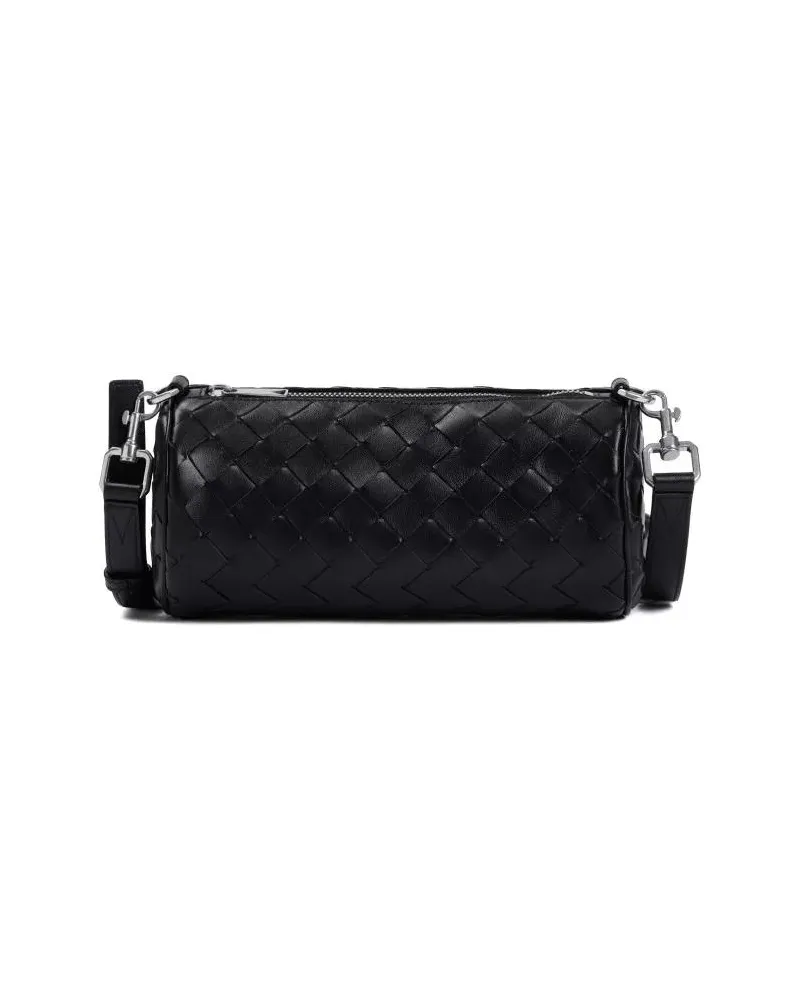 Bottega Veneta Shopper Barrel Intrecciato Shoulder Bag Schwarz