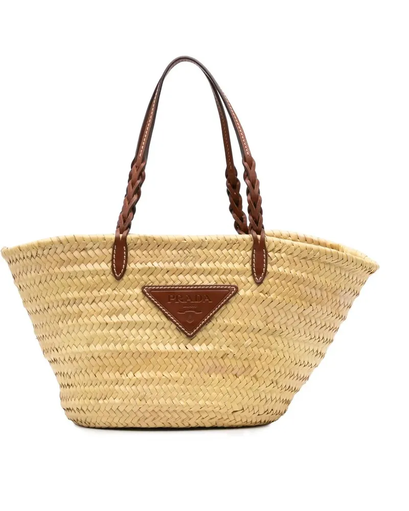 Prada Shopper Large Palmitto Vitello Basket Tote braun Braun