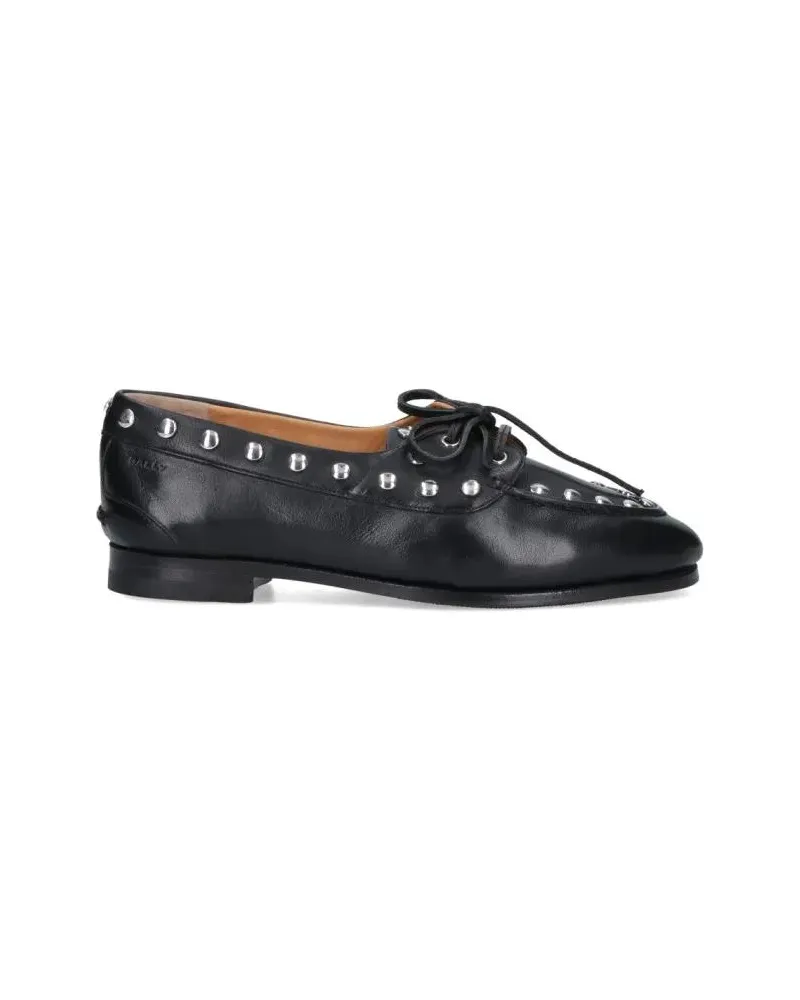 Bally Pointed Toe Slip-On Moccasins With Lace Closure schwarz Schwarz